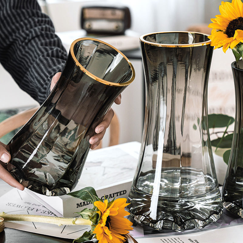 Glass Vase Nordic - Роскошная легкая прозрачная стеклянная ваза с