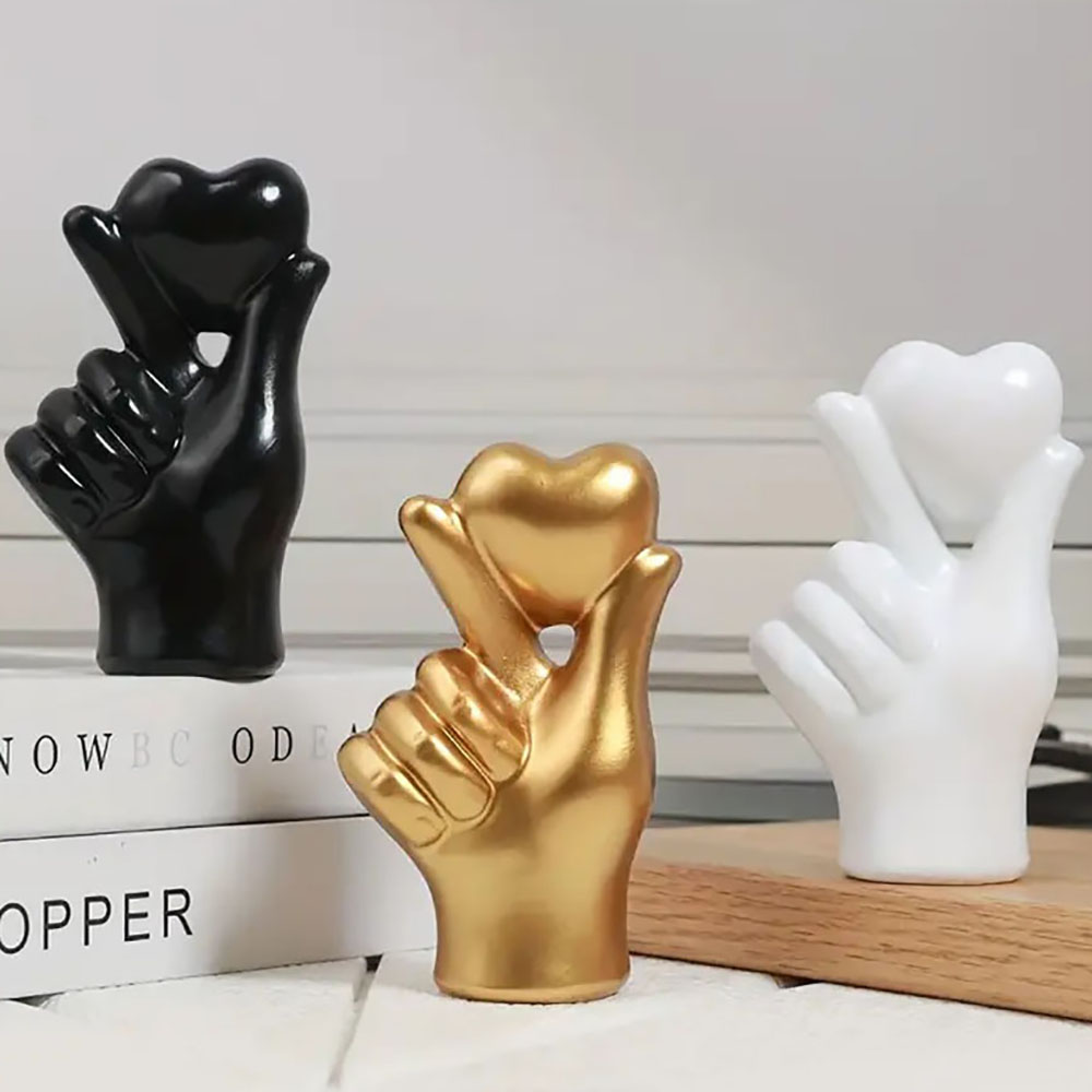 Home Decor Y2K - Сердце Статуи Жеста Руки Скульптуры Роскошные
