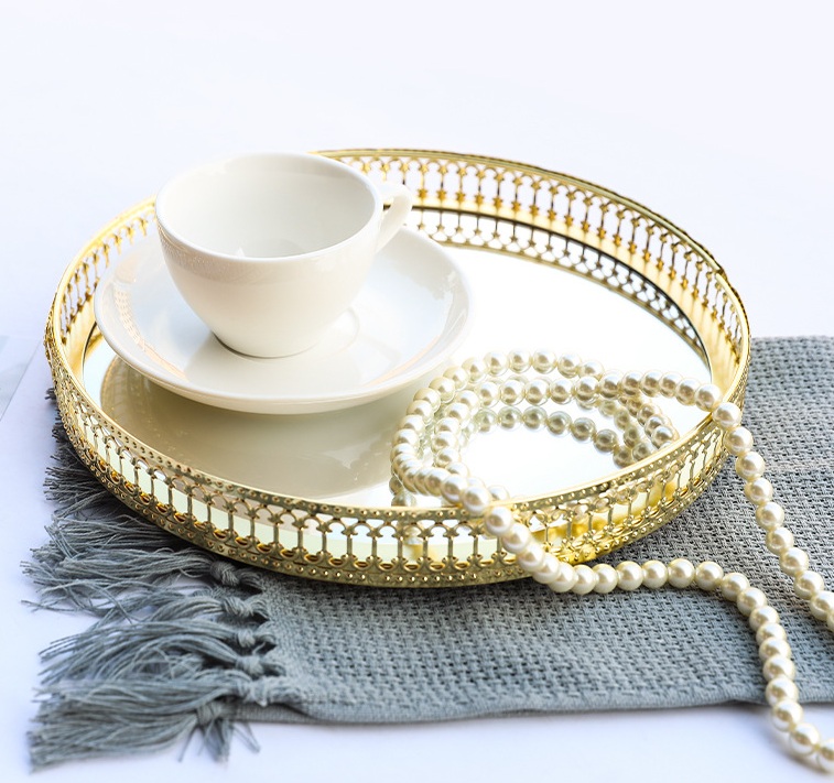 Золотой зеркальный поднос с ви – обзор и цена Home Decor Store
