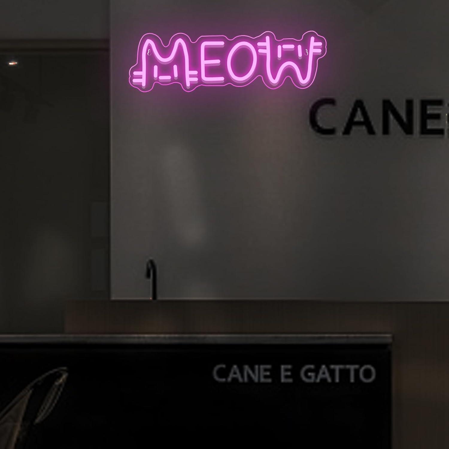 Неоновая вывеска «Мяу» в виде  – обзор и цена Home Decor Cat
